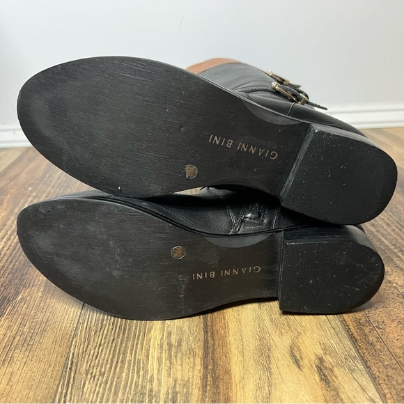 Gianni Bini Black Brown Tall Side Zip Riding Boots SZ 8 - Picture 7 of 11